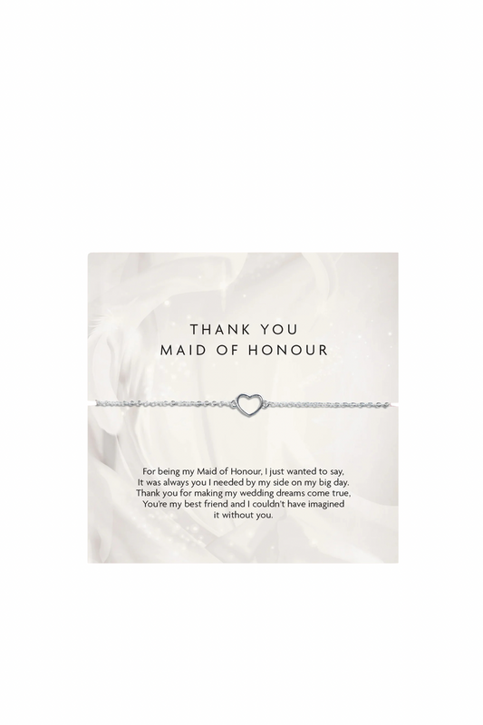 Maid of Honour Thank You Silver Bracelet